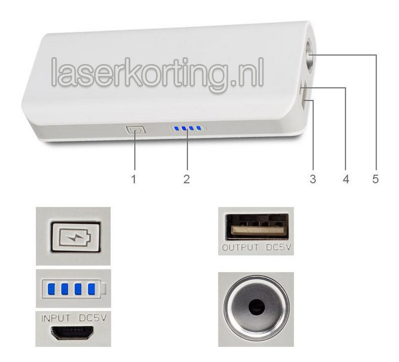 laser mobiele stroomvoorziening 5200mAh